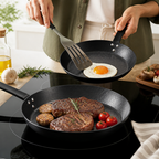 Pre-Seasoned Carbon Steel Induction & Oven-Safe Skillet Set (2-Piece)