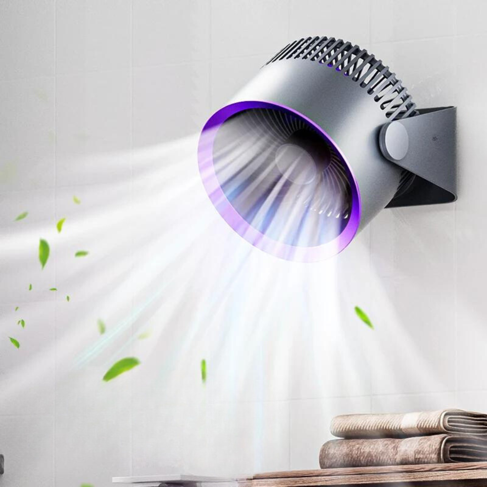 Compact Desk Fan with Adjustable Tilt and Round Air Vent
