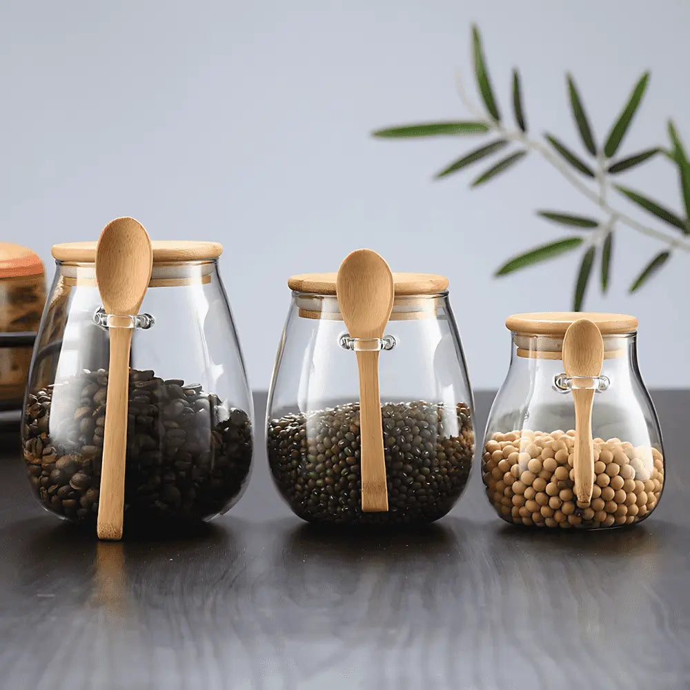 Eco-Friendly Glass Storage Jars for Coffee and Tea