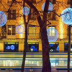 LED Sphere Lights with Metal Wire Ball Design for Hanging Decor