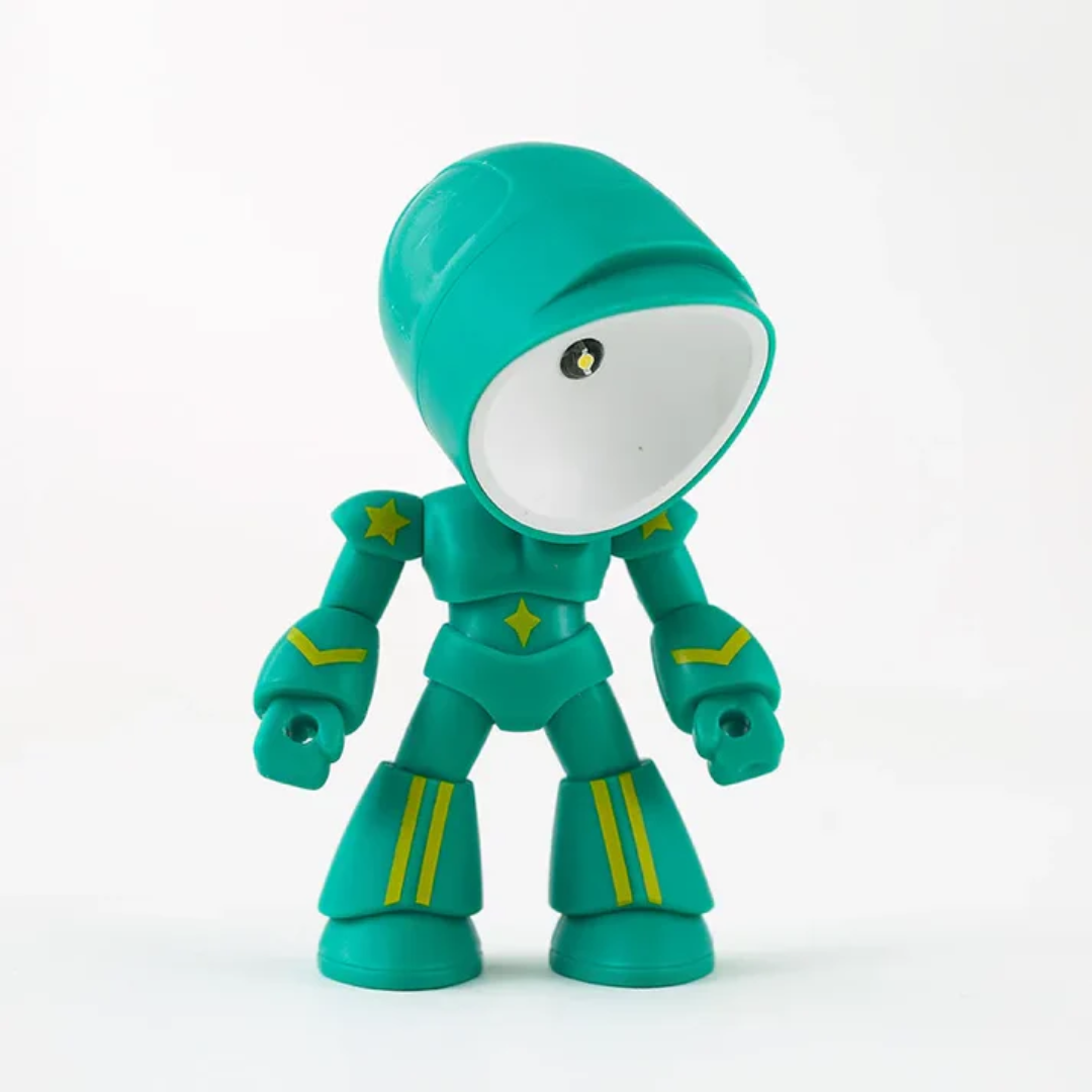 Adjustable Head LED Table Lamp in Robot Design – Plastic Construction