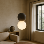 Obsidian Stone Pendant Light with Minimalist Design