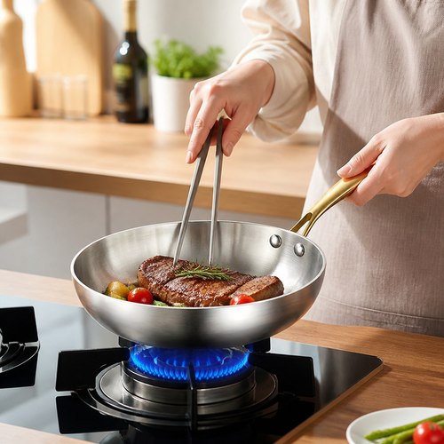 316 Stainless Steel Tri-Ply Frying Pan (Induction & Oven Safe)