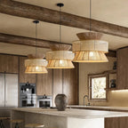 Wabi-Sabi Pendant Light in Japanese Woven Rattan Design