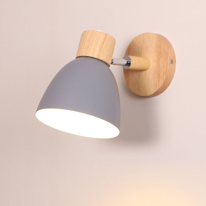 Wood and Iron Macaron Lamp – Contemporary Minimalist Wall Light