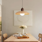 Elegant Walnut Wood Hanging Light Fixture