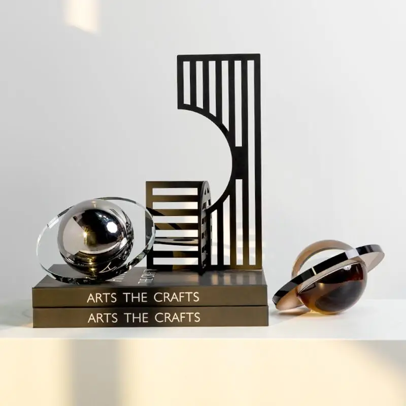 Celestial Sphere Decorative Glass Art Piece – Modern Orb with Ring