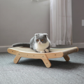 Curved Wooden Cat Lounge Bed and Scratching Board