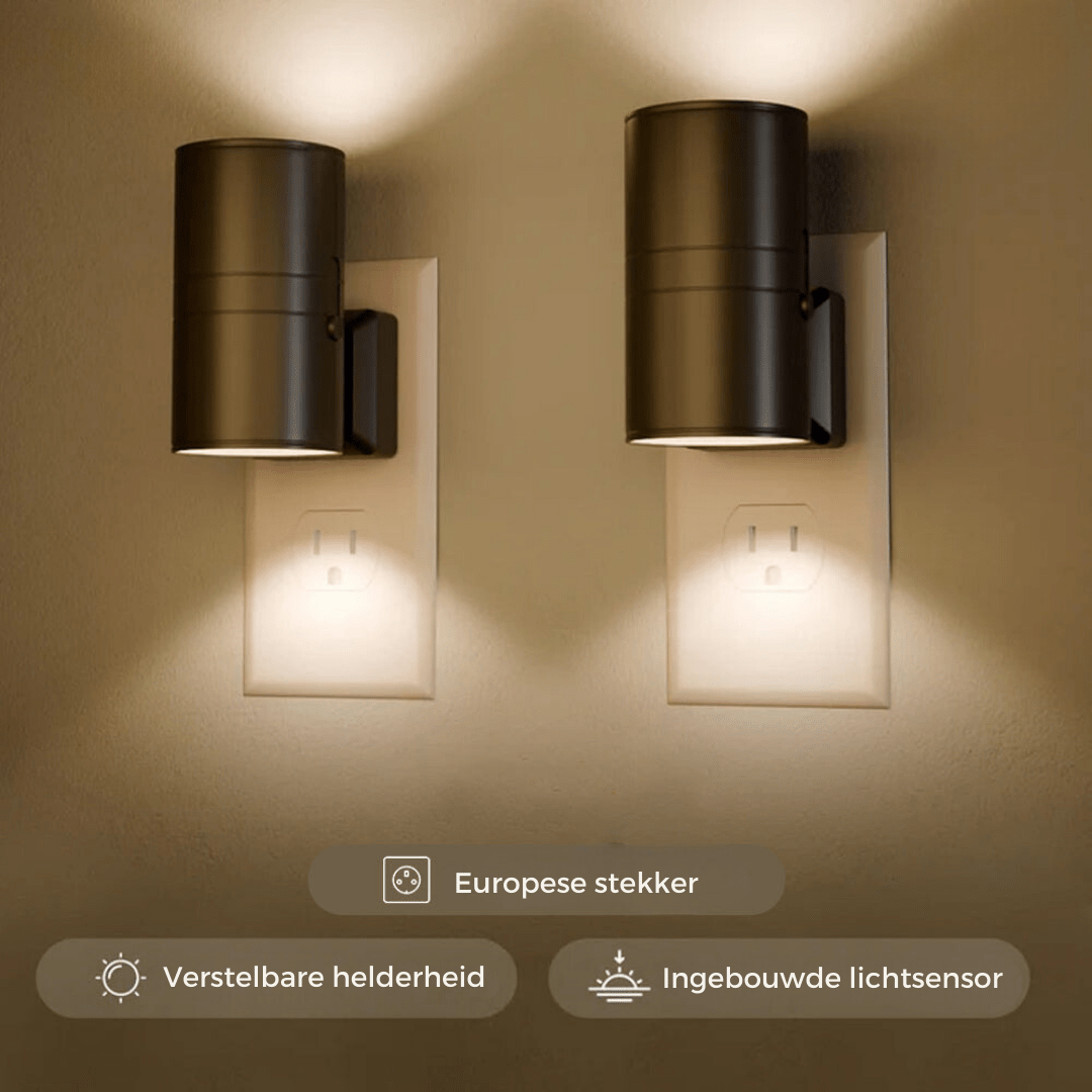 LED Wall Lamp with Smart Auto Mode – Plug-In Design