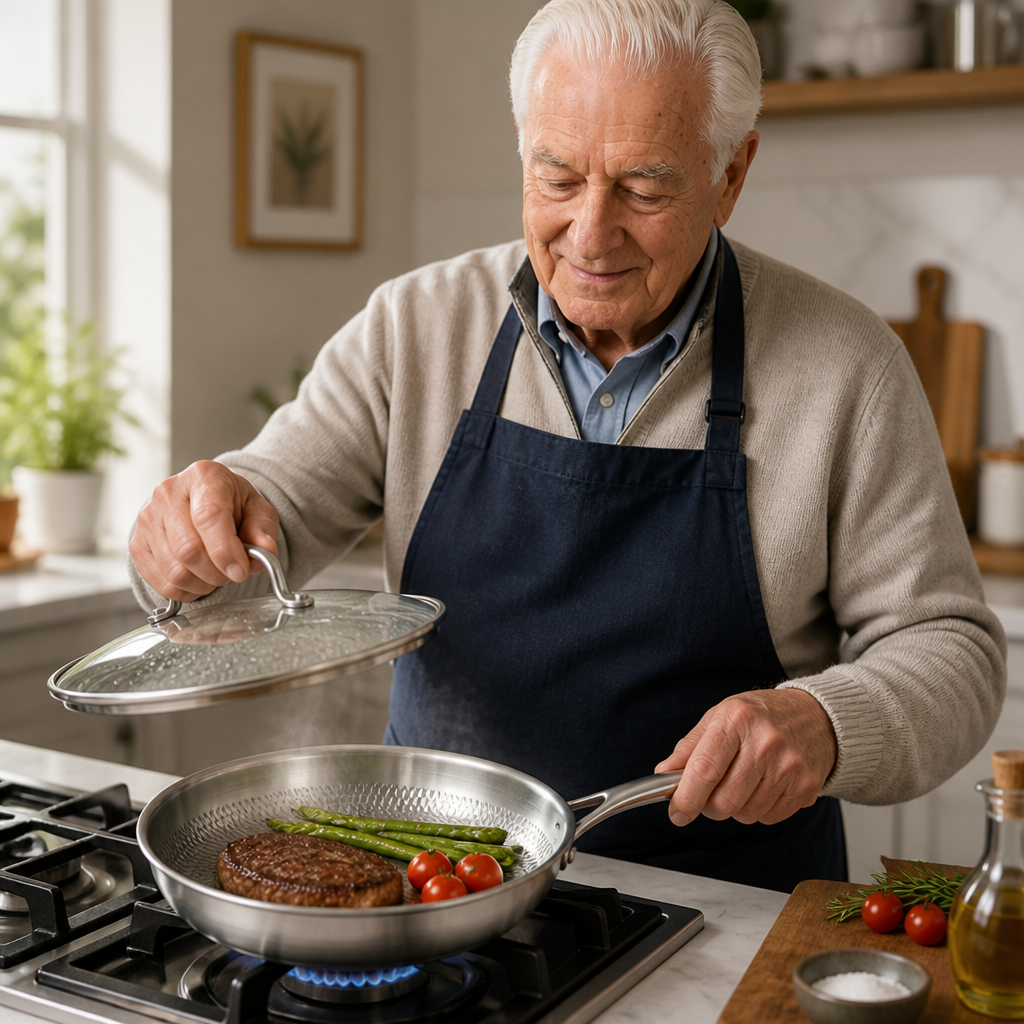 Titanium Non-Stick Hammered Frying Pan (With Lid)
