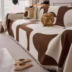 Boho Chenille Couch Cover - Cozy Luxe Haven Protection