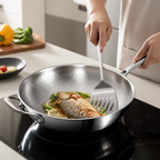 Titanium Non-Stick Hammered Fish-Scale Wok (36 cm)