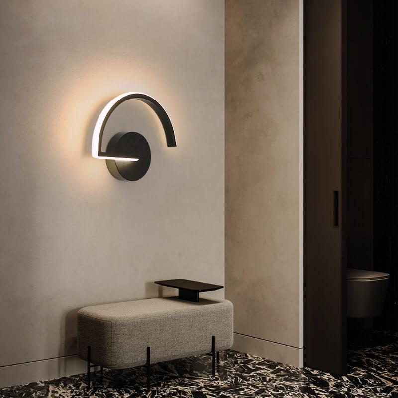 Modern Arc Design LED Wall Light with Curved Lines