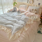 Ruffled Checkered Gingham Bedding Set