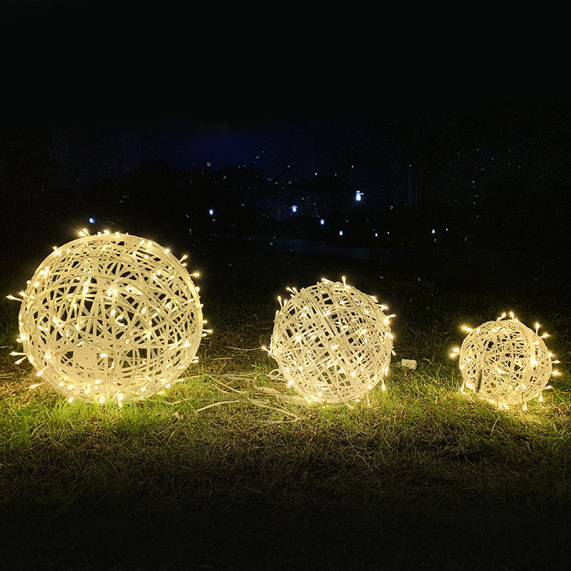 LED Sphere Lights with Metal Wire Ball Design for Hanging Decor