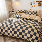 3-Piece Checkered Bedding Set in Stylish Design