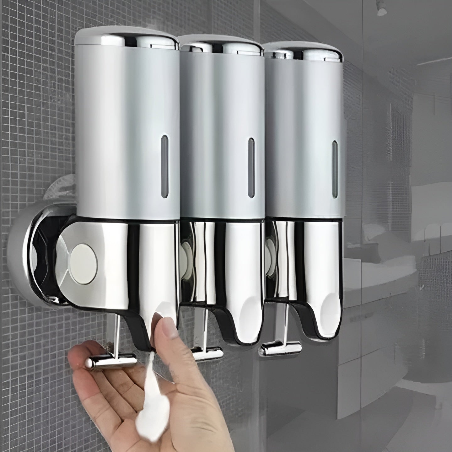 Marble-Effect Wall Soap Dispenser for Easy Mounting