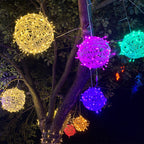LED Sphere Lights with Metal Wire Ball Design for Hanging Decor