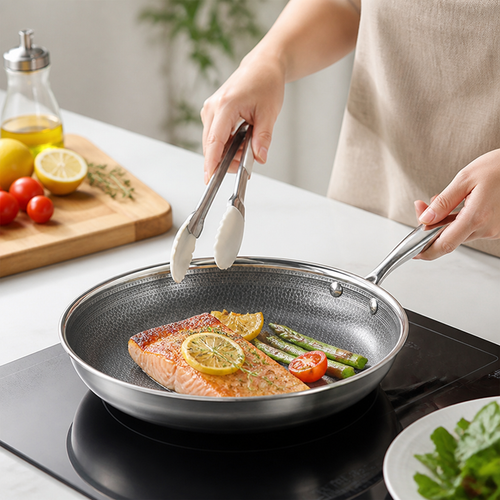 3-Layer Stainless Steel Honeycomb Nonstick Frying Pan