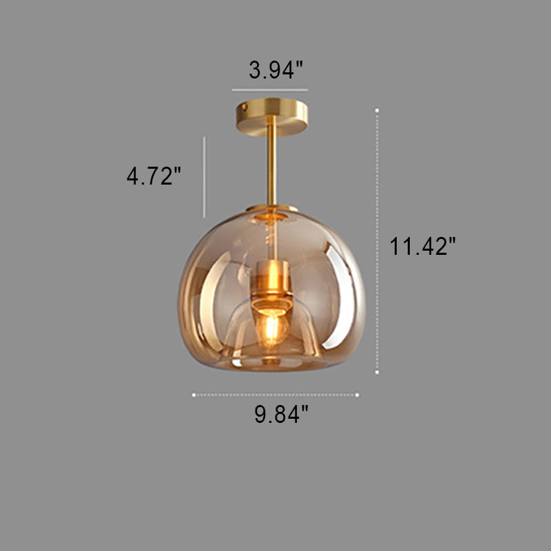 Glass Sphere Ceiling Fixture | Semi-Flush Mount Design