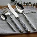 Silver Cutlery Set of 4 with Textured Grip