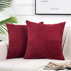 Striped Throw Pillow Covers – Soft Corduroy Cushion Covers