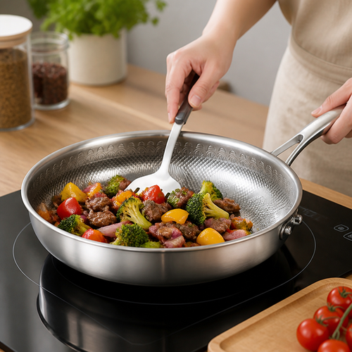 304 Stainless Steel Titanium Non-Stick Frying Pan (28 cm)