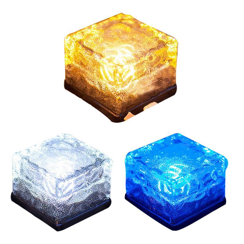 Color-Changing Solar Cube Light for Garden with Water Ripple Design