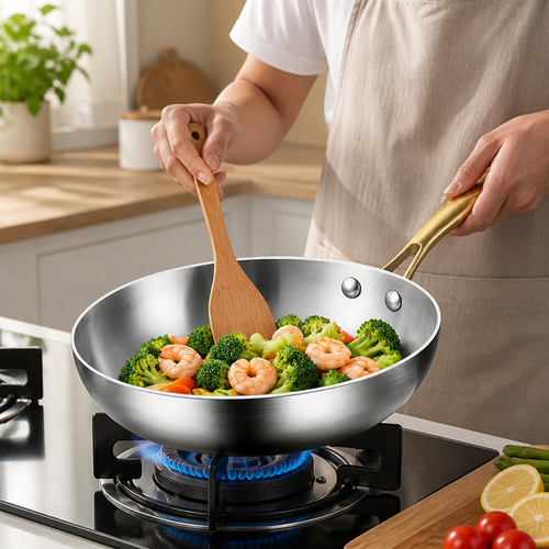 316 Stainless Steel Three-Layer Nonstick Frying Pan (Induction & Oven Safe)