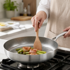 Thick Hammered Titanium Non-Coated Non-Stick Frying Pan (Induction & Gas Compatible)