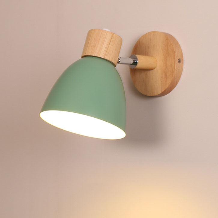Wood and Iron Macaron Lamp – Contemporary Minimalist Wall Light