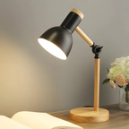 LED Desk Lamp with Adjustable Wooden and Metal Design