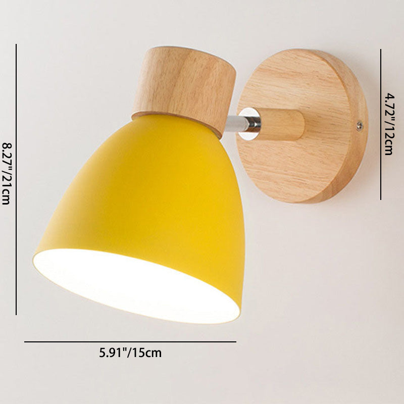 Wood and Iron Macaron Lamp – Contemporary Minimalist Wall Light