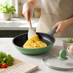 PFOA-Free Nonstick Induction-Compatible Frying Pan (Tempered Glass Lid)