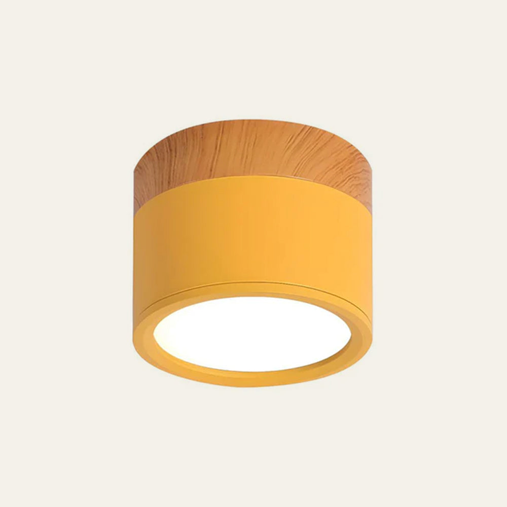 Sleek Modern LED Ceiling Fixture with Wood Accent