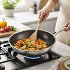 Honeycomb Stainless Steel Scratch-Resistant Non-Stick Wok (30–36 cm)