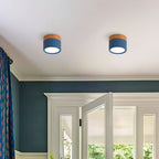 Sleek Modern LED Ceiling Fixture with Wood Accent