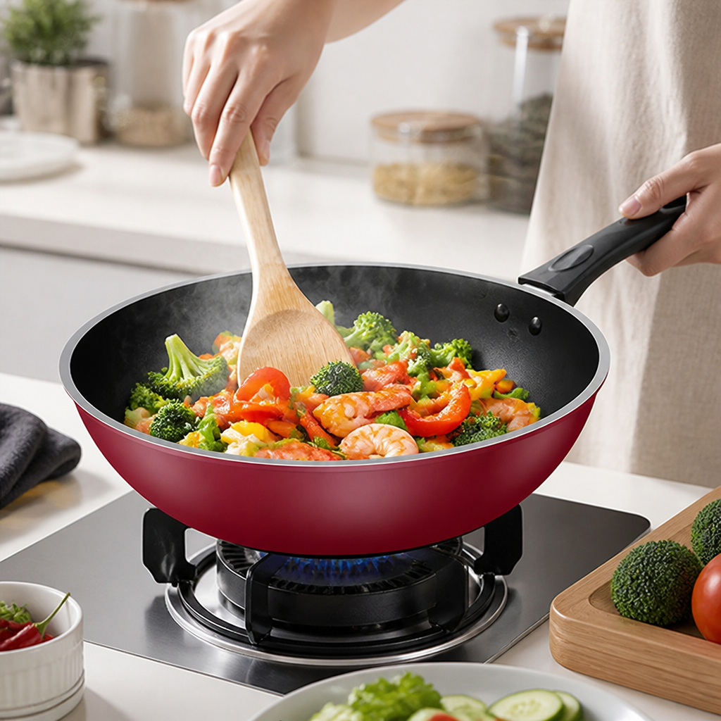 German Diamond Non-Stick Maifan Stone Frying Pan (Induction & Gas Compatible)