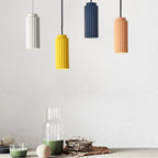 Elegant Ribbed White Pendant Light for Stylish Kitchens