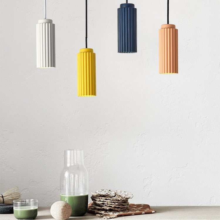 Elegant Ribbed White Pendant Light for Stylish Kitchens