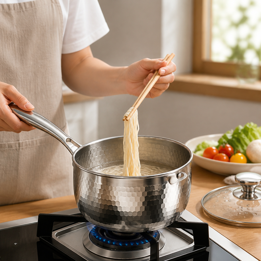 Uncoated Titanium Thickened Body Yukihira Pot (Lid & Steamer Options)