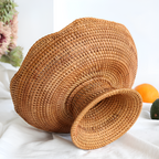 Natural Handwoven Rattan Fruit Basket for Kitchen Decoration