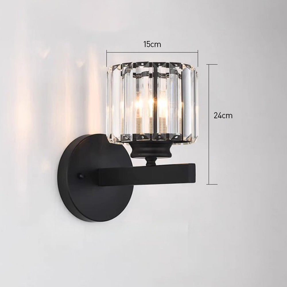 Contemporary Iron and Glass Wall Sconce Light Fixture
