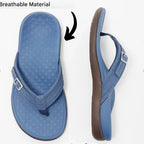 Flip-Flops Orthopaedic Arch Support Vegan Leather Non-Slip