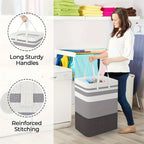 Laundry Hamper 75L Collapsible Polyester With Handles