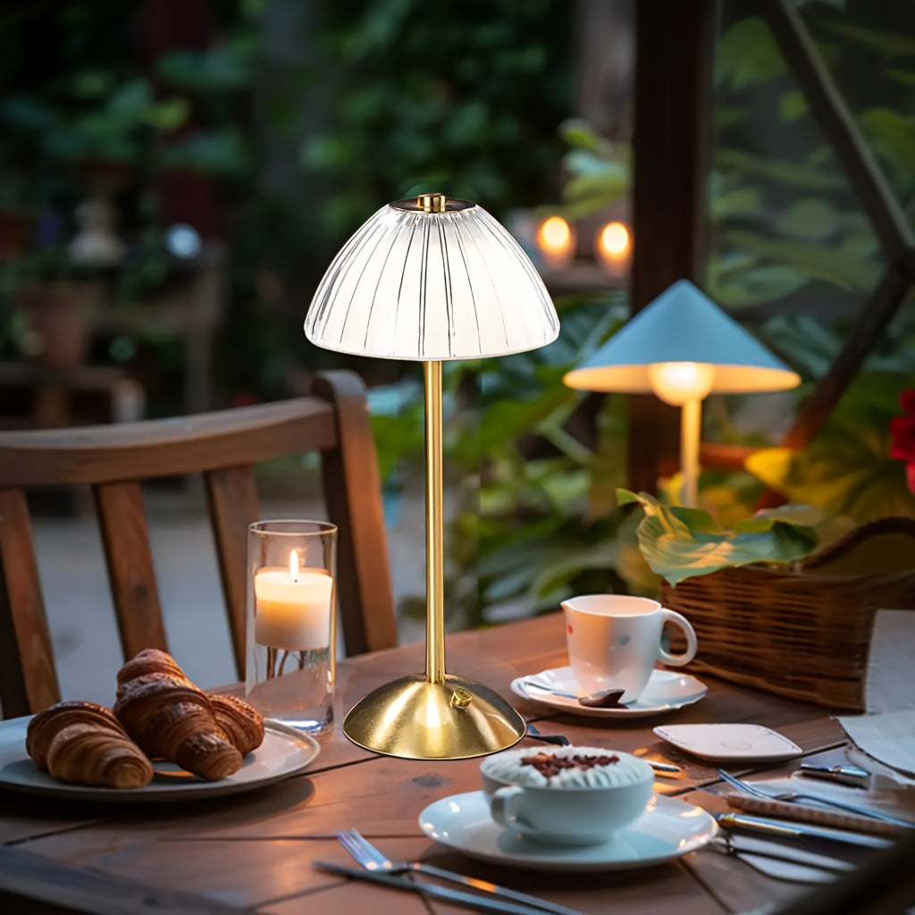 Rechargeable USB Table Lamp with Golden Finish