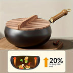 Stalwart Cast Iron Deep Frying Pan with Lid for Versatile Cooking