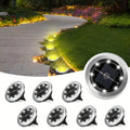 Solar-Powered Weatherproof Stainless Steel Ground Spotlight (8 LEDs)