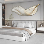 Feather-Pattern Metal Remote-Dimmable LED Wall Lamp