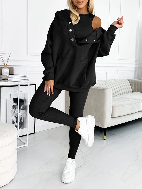 Two-Piece Loungewear Set Loose Fit Eco Friendly Cotton Blend